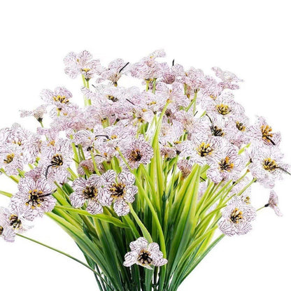 12pcs Artificial Flowers Set for Home Decor Wedding Party Fake Floral Decor - Purple - Mekamart Australia