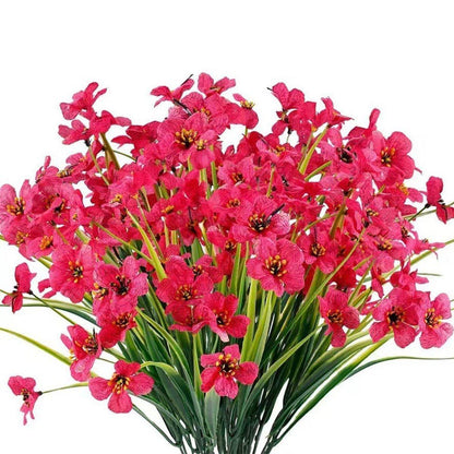 12pcs Artificial Flowers Set for Home Decor Wedding Party Fake Floral Decor - Purple - Mekamart Australia