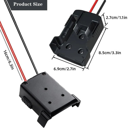 Diy For Milwaukee M18 Xc 18V Diy Project Battery Adapter/Base Power 2 Wirings - Black