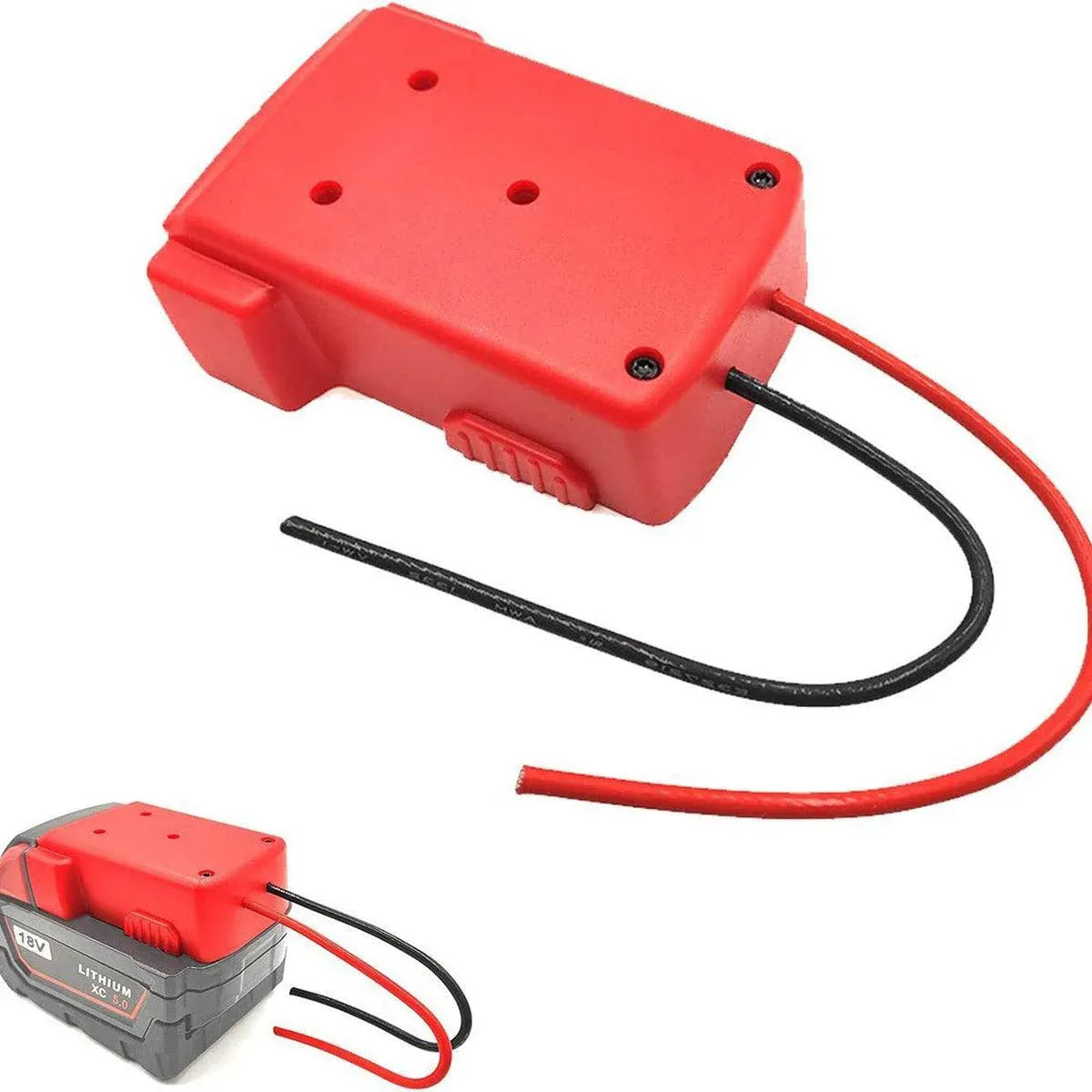 Diy For Milwaukee M18 Xc 18V Diy Project Battery Adapter/Base Power 2 Wirings - Black