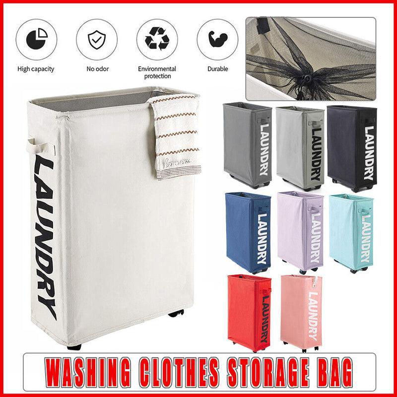 Large Foldable Laundry Washing Clothes Storage Bag Hamper Basket Bin Organiser - Red