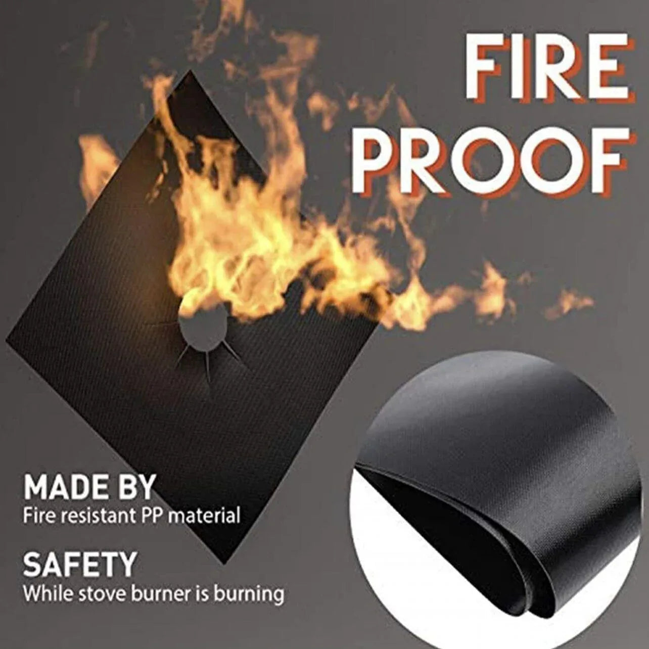Gas Stove Burner Covers Reusable Hob Protectors Non Stick Liner Pad 4 Pcs - 4 PCS Black - Mekamart Australia