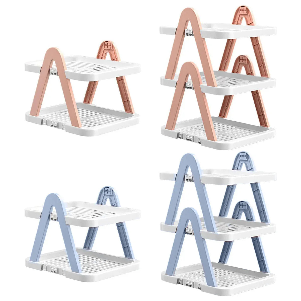 2/3 Tier Removable Shoe Rack Folding Storage Shelf Simple Space Saving Organizer - 2Tier-Blue - Mekamart Australia