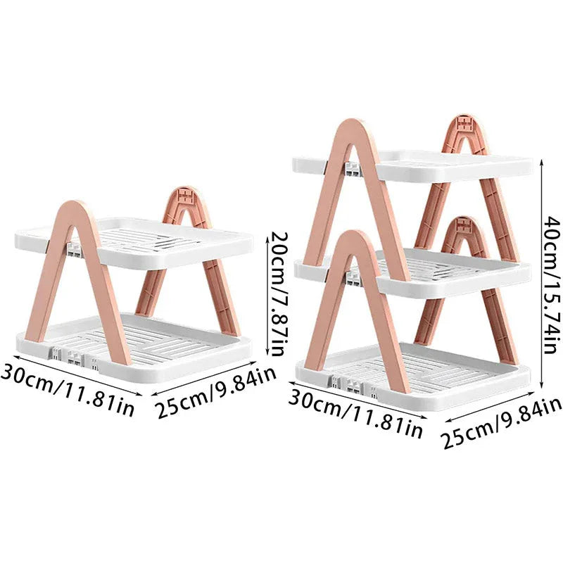 2/3 Tier Removable Shoe Rack Folding Storage Shelf Simple Space Saving Organizer - 2Tier-Blue - Mekamart Australia