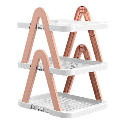 2/3 Tier Removable Shoe Rack Folding Storage Shelf Simple Space Saving Organizer - 2Tier-Blue - Mekamart Australia