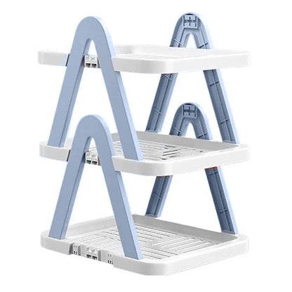 2/3 Tier Removable Shoe Rack Folding Storage Shelf Simple Space Saving Organizer - 2Tier-Blue - Mekamart Australia