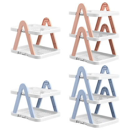 2/3 Tier Removable Shoe Rack Folding Storage Shelf Simple Space Saving Organizer - 2Tier-Pink - Mekamart Australia