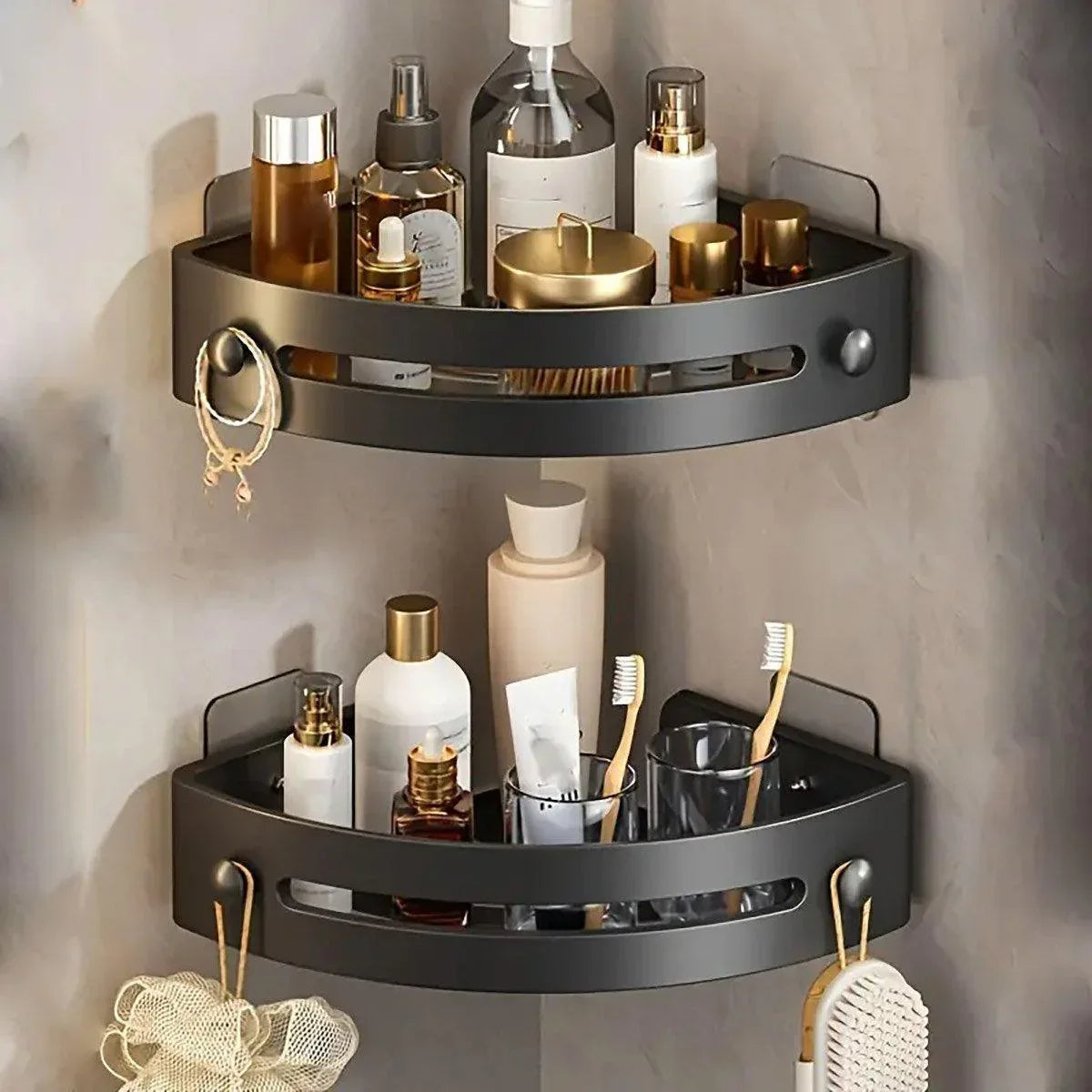 Bathroom Corner Shower Shelf Shampoo Soap Holder Rack Storage Organiser Caddy - Mekamart Australia