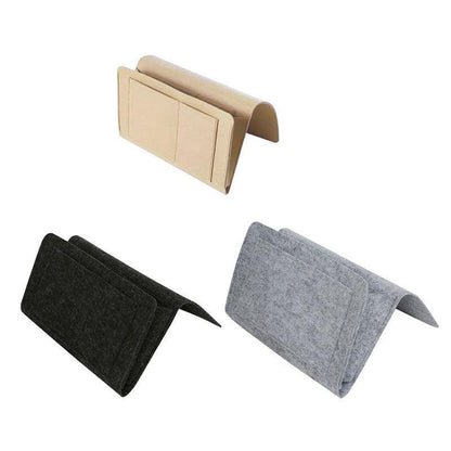 Bedside Storage Caddy Hanging Organizer Pocket Bag for Phone Remote Book - Black - Mekamart Australia