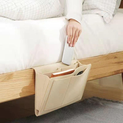 Bedside Storage Caddy Hanging Organizer Pocket Bag for Phone Remote Book - Black - Mekamart Australia