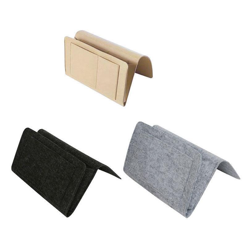 Bedside Storage Caddy Hanging Organizer Pocket Bag for Phone Remote Book - Grey - Mekamart Australia