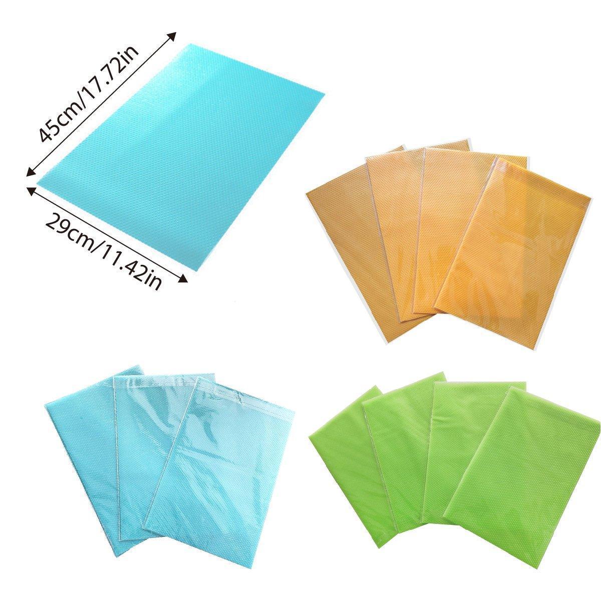 4PCS Cuttable Kitchen Anti-slip Mat Anti-fouling Refrigerator Drawer Liner Mat - Orange - Mekamart Australia