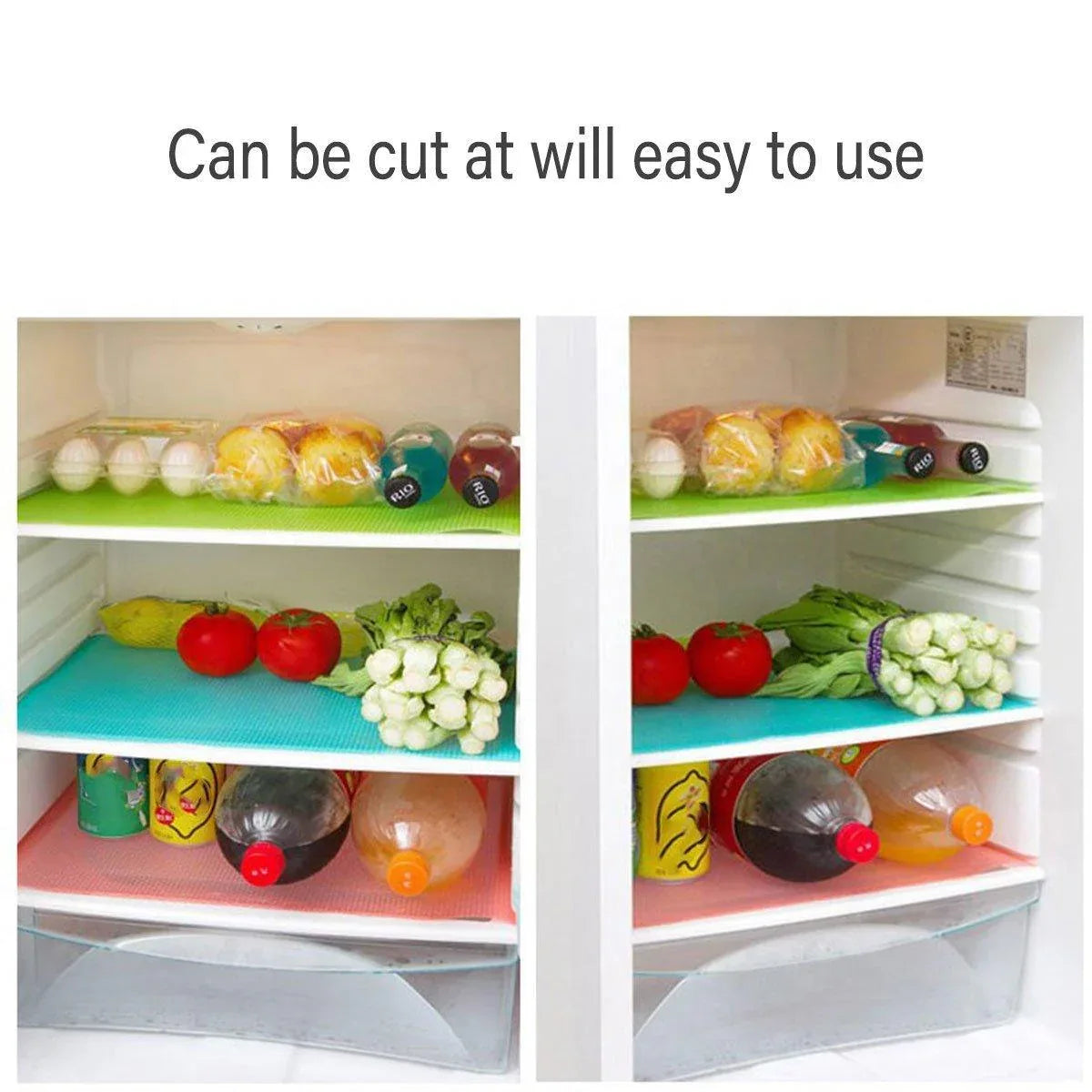 4PCS Cuttable Kitchen Anti-slip Mat Anti-fouling Refrigerator Drawer Liner Mat - Orange - Mekamart Australia