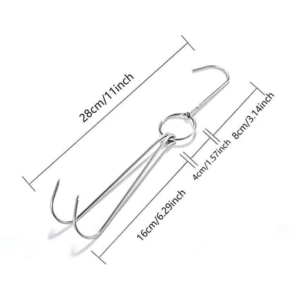 10PCS Stainless Steel Roast Duck Hooks Duty Double Hooks for Chicken Meat Goose - Mekamart Australia
