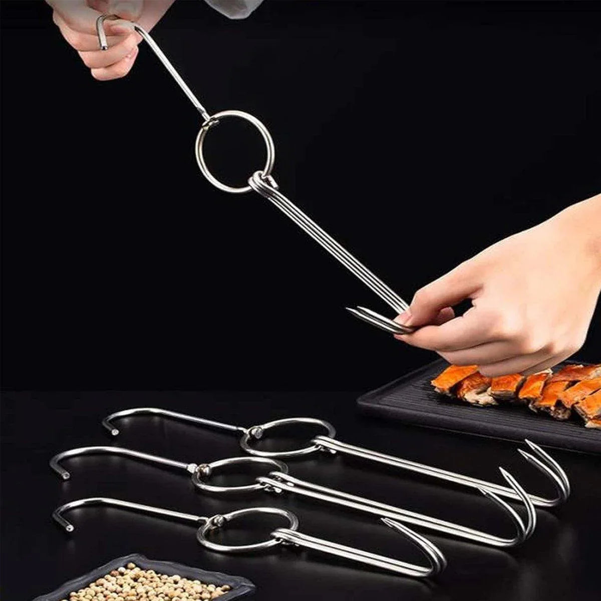 10PCS Stainless Steel Roast Duck Hooks Duty Double Hooks for Chicken Meat Goose - Mekamart Australia