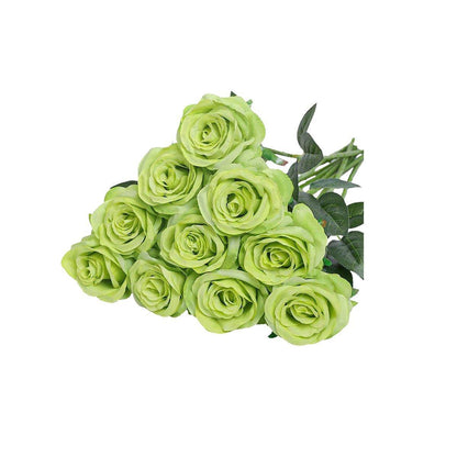 10pcs Artificial Silk Simulation Rose Flowers - Wedding Party Home Decorations - Light-Pink - Mekamart Australia