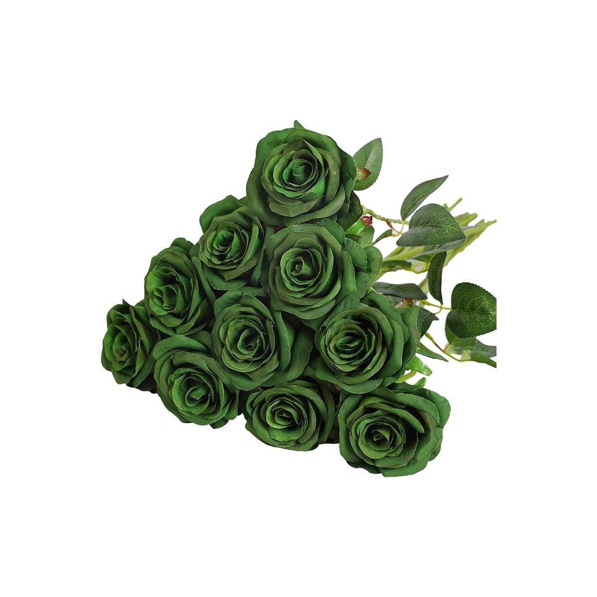 10pcs Artificial Silk Simulation Rose Flowers - Wedding Party Home Decorations - Light-Pink - Mekamart Australia
