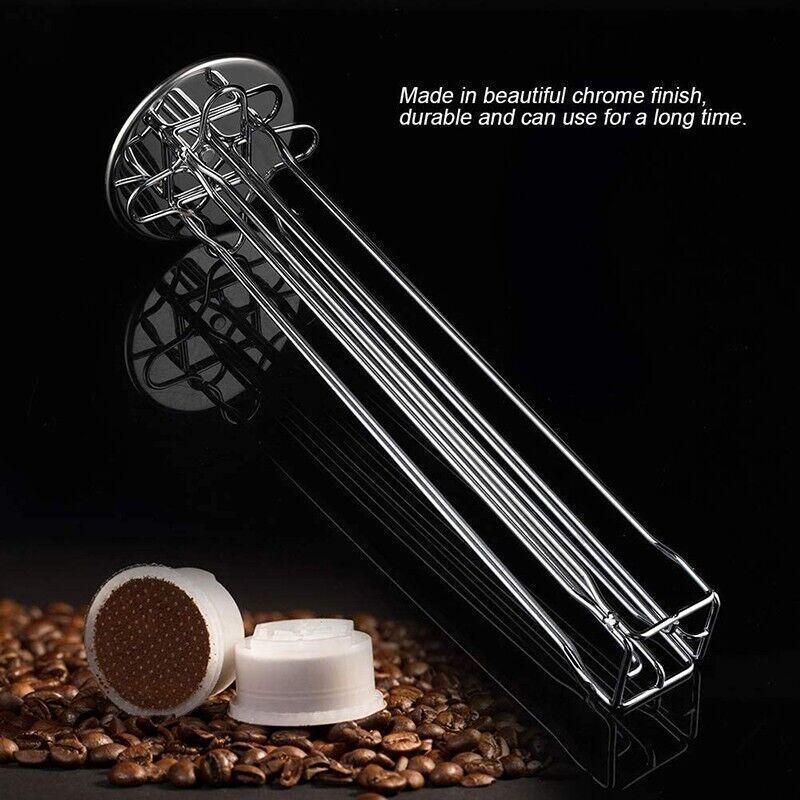 40 Capsules Rotating Coffee Pod Holder Rack for Nespresso Chrome Countertop Stand - Mekamart Australia