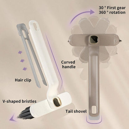 Multi-Functional Rotary Cleaning Brush Hard Bristle Slot Seam Wall Tile Brush - White - Mekamart Australia