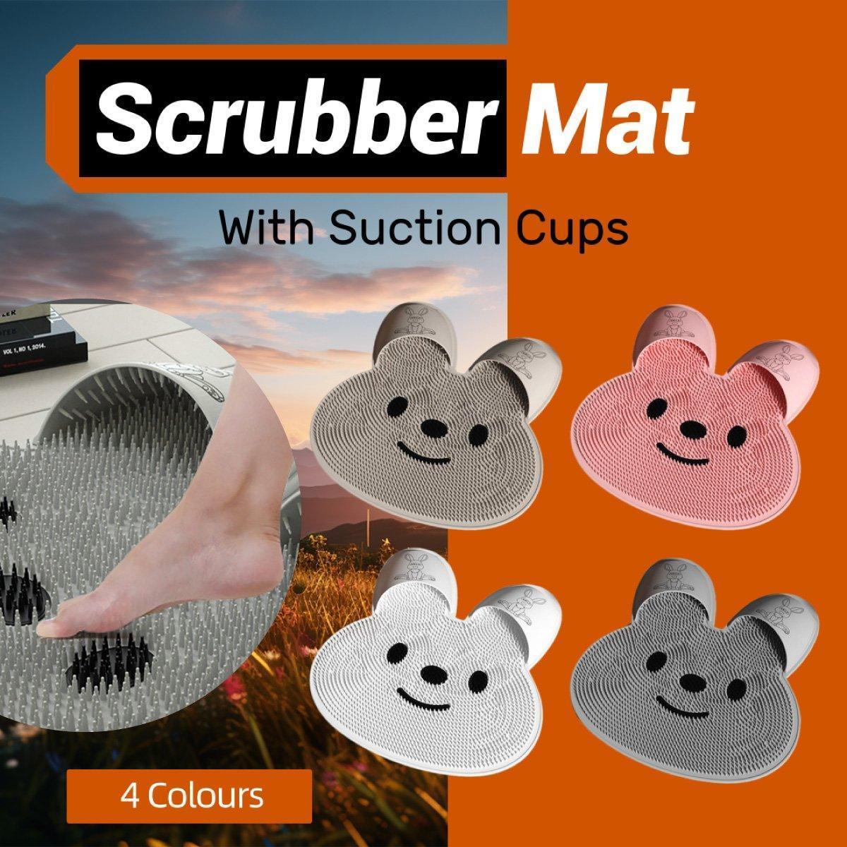 Silicone Foot Scrubber Rabbit Tub Mat Suction Cup Exfoliating Brush Cleaning Mat - Khaki - Mekamart Australia