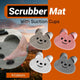 Silicone Foot Scrubber Rabbit Tub Mat Suction Cup Exfoliating Brush Cleaning Mat - Pink - Mekamart Australia