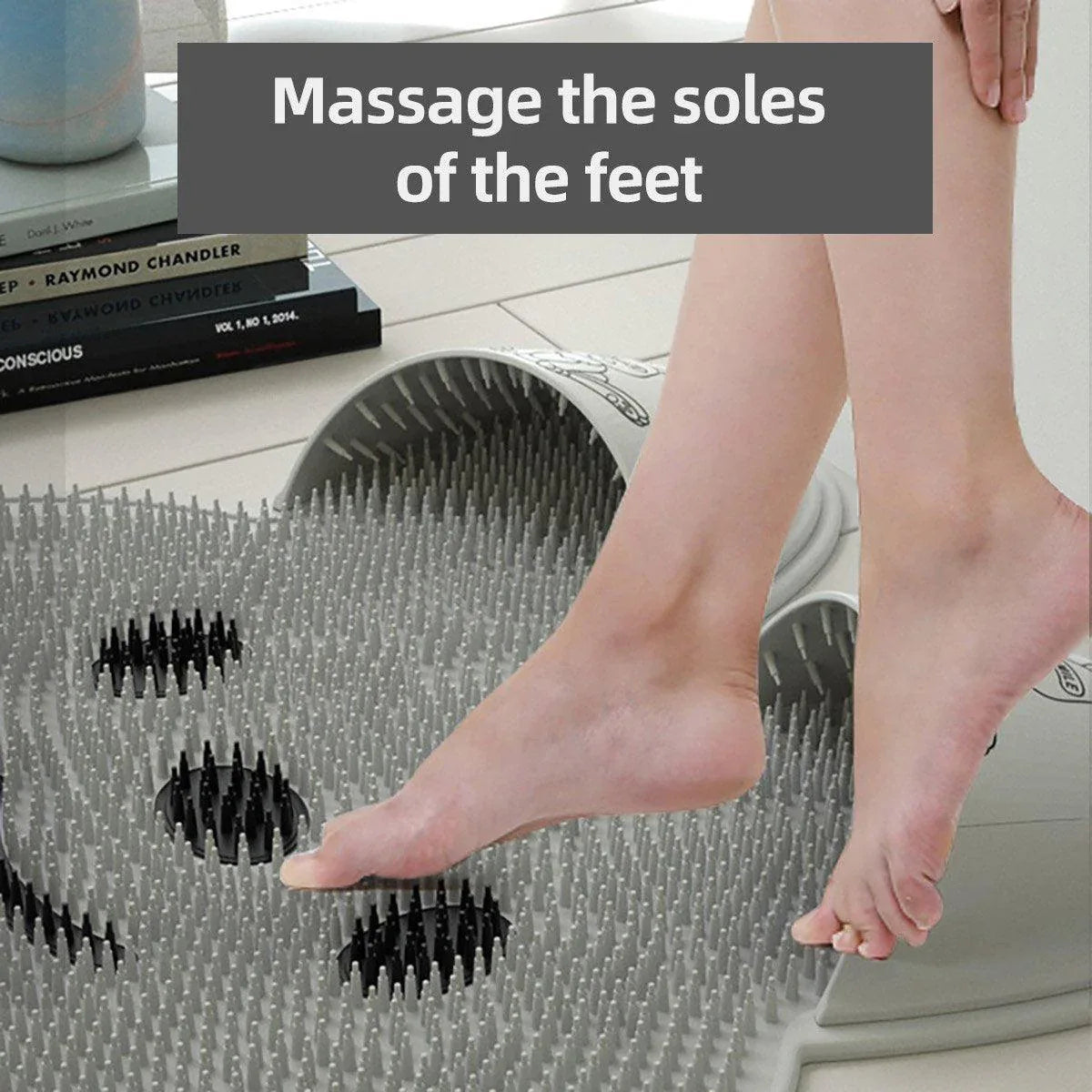 Silicone Foot Scrubber Rabbit Tub Mat Suction Cup Exfoliating Brush Cleaning Mat - Pink - Mekamart Australia