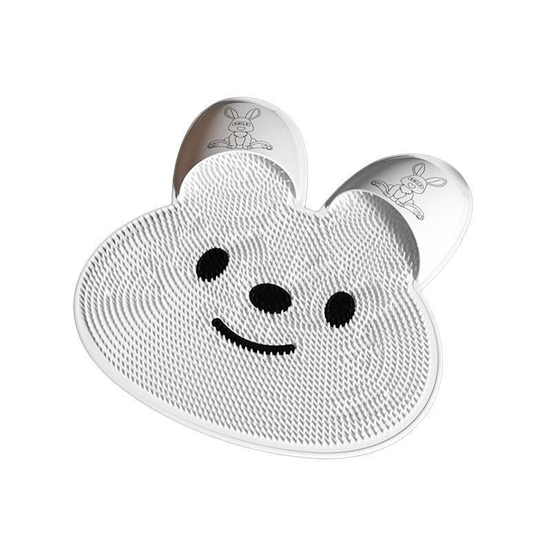 Silicone Foot Scrubber Rabbit Tub Mat Suction Cup Exfoliating Brush Cleaning Mat - Pink - Mekamart Australia