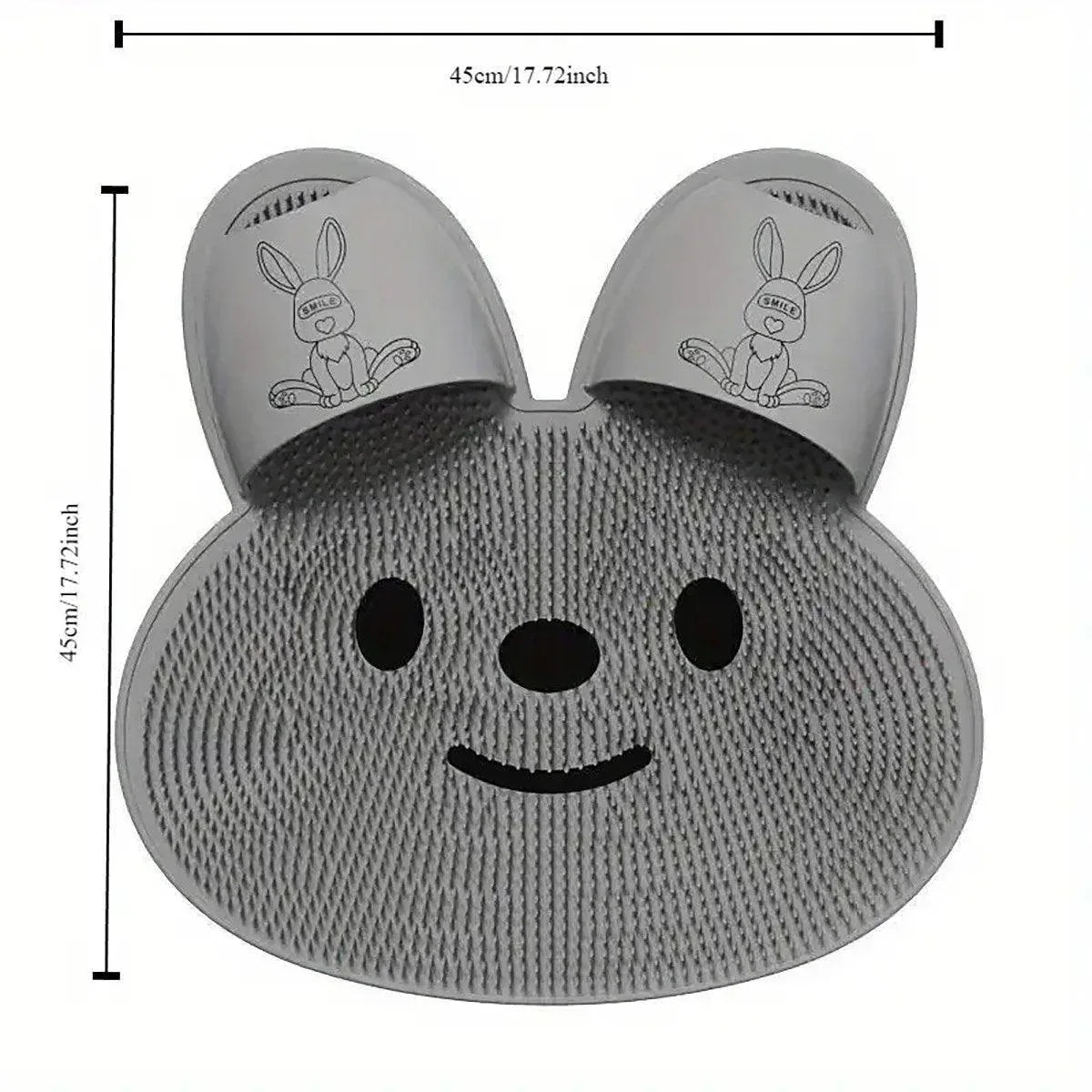 Silicone Foot Scrubber Rabbit Tub Mat Suction Cup Exfoliating Brush Cleaning Mat - White - Mekamart Australia