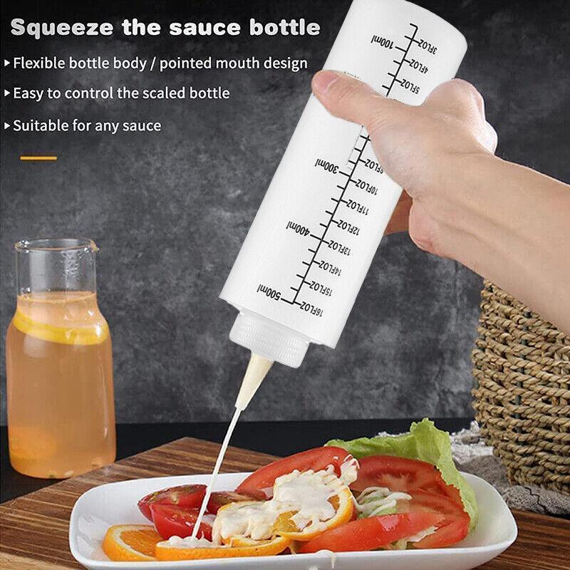 Squeeze Condiment Dispenser Bottles 250ml 500ml Sauce Craft Use Set of 6 - 250ML - Mekamart Australia