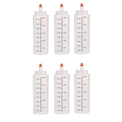 Squeeze Condiment Dispenser Bottles 250ml 500ml Sauce Craft Use Set of 6 - 250ML - Mekamart Australia
