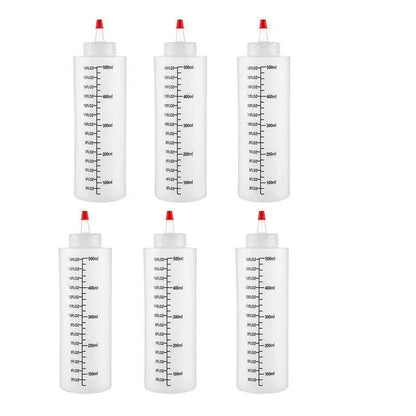 Squeeze Condiment Dispenser Bottles 250ml 500ml Sauce Craft Use Set of 6 - 250ML - Mekamart Australia
