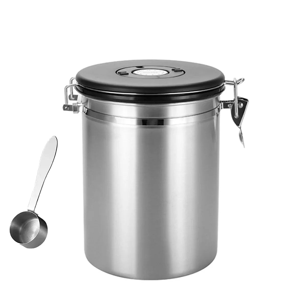 Coffee Powder Sealed Jar Airtight Storage Container for Kitchen Tea Sugar Beans - Silvery-1500ml - Mekamart Australia