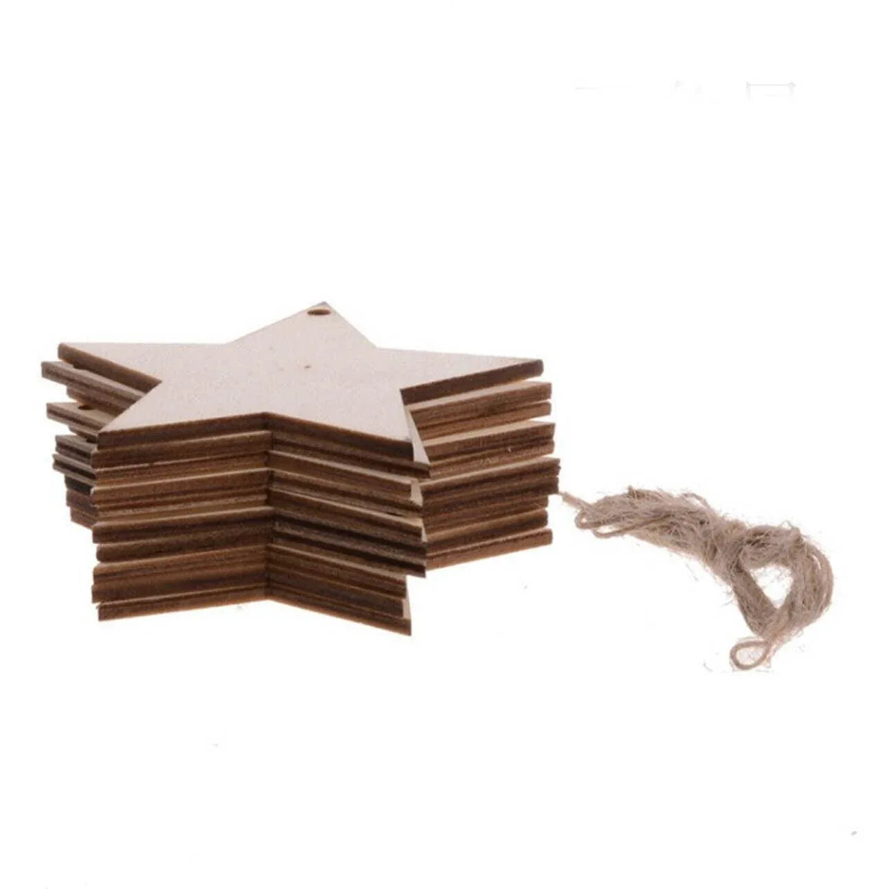 Wooden Christmas Hanging Ornament for Tree DIY Craft Decoration 10pcs - Heart - Mekamart Australia
