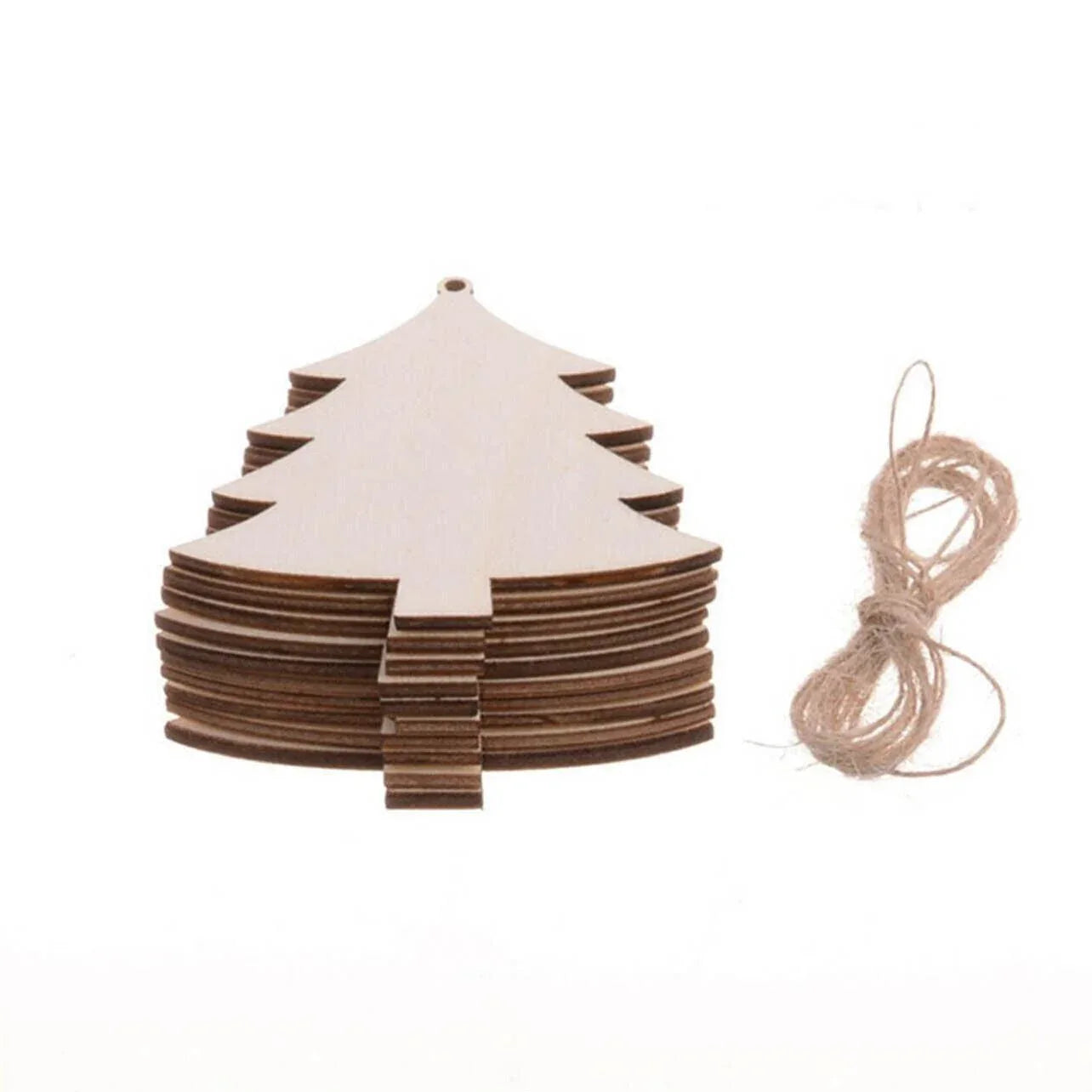 Wooden Christmas Hanging Ornament for Tree DIY Craft Decoration 10pcs - Heart - Mekamart Australia