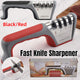 Four Stage Knife Sharpener Multifunction Kitchen Blade Sharpening Tool Quick Use - Red