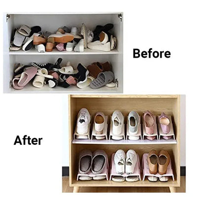 5pcs Double Layer Shoe Rack Simple Storage Organizer Space Saving Shoe Holder - Blue - Mekamart Australia