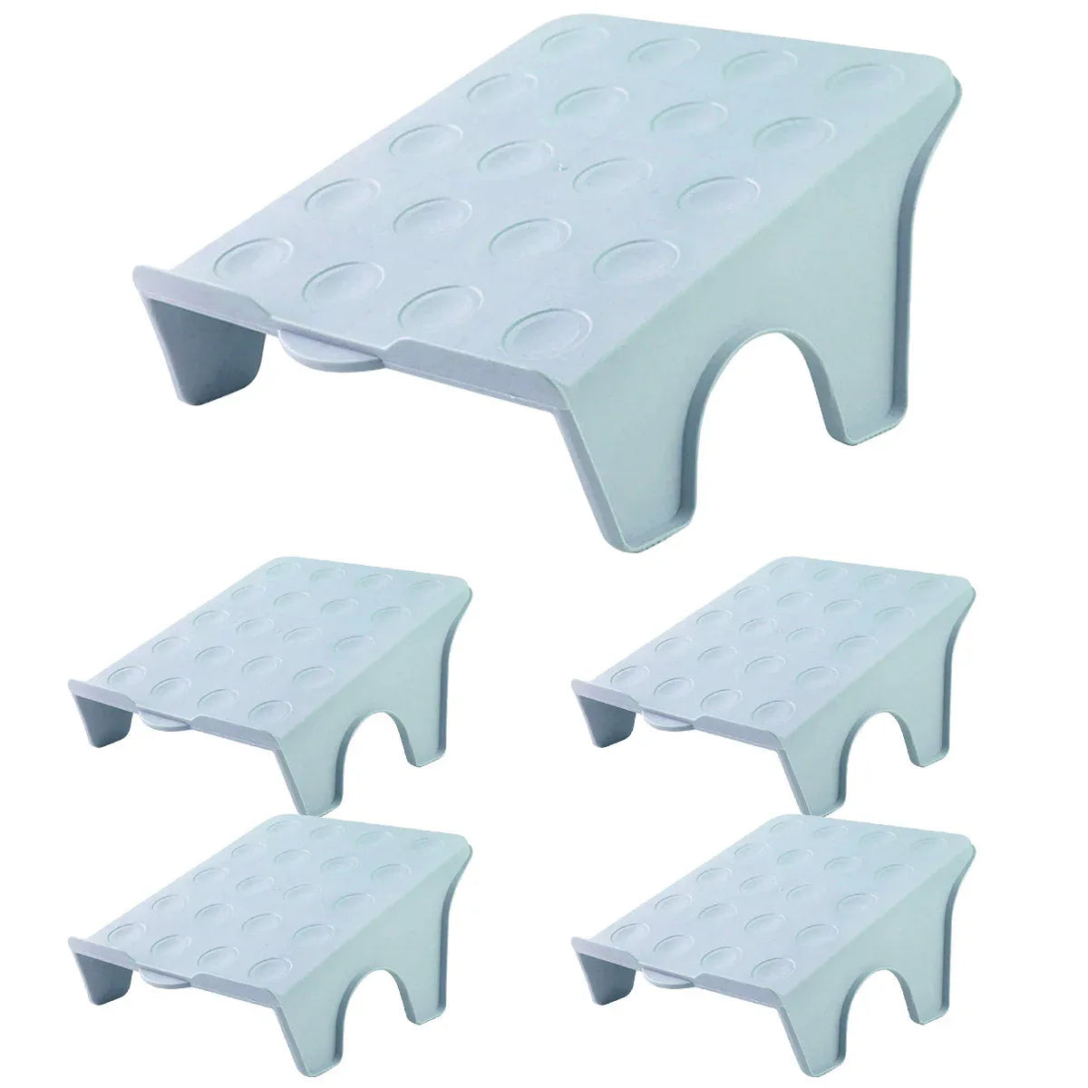 5pcs Double Layer Shoe Rack Simple Storage Organizer Space Saving Shoe Holder - Blue - Mekamart Australia