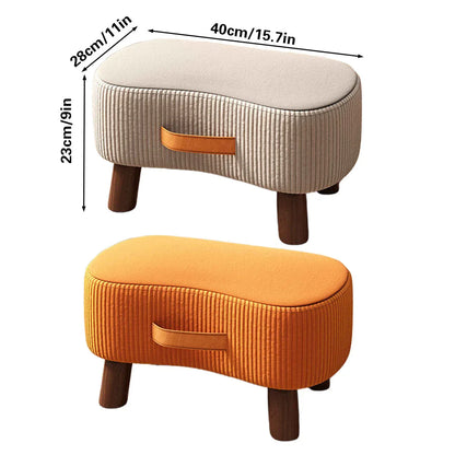 Small Stool for Home Simple Shoe Changing Low Seat Stool Wooden Household Use - Beige - Mekamart Australia
