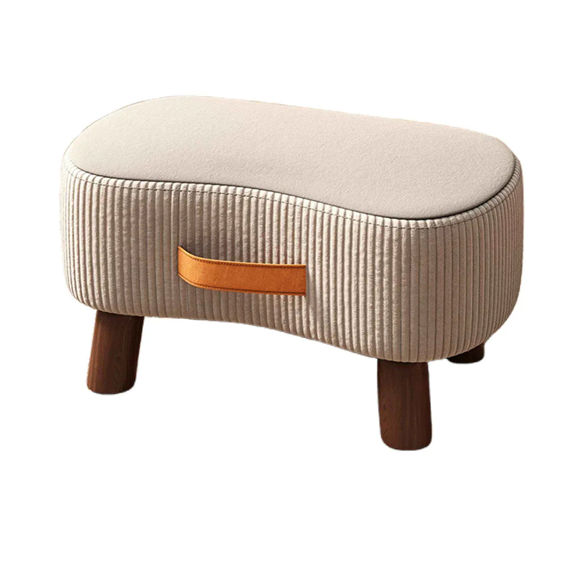 Small Stool for Home Simple Shoe Changing Low Seat Stool Wooden Household Use - Orange - Mekamart Australia
