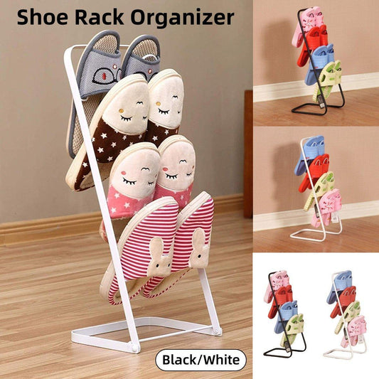 Simple Multi Layer Slipper Storage Rack Organizer for Home Closet Shoe Organizer - Black - Mekamart Australia
