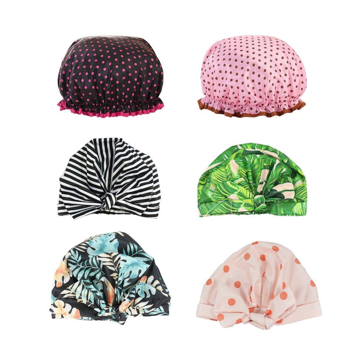 Woman Shower Cap Reusable Long Hair Large Turban Bathroom Waterproof Hair Cap - Coconut Tree - Mekamart Australia