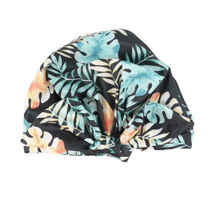 Woman Shower Cap Reusable Long Hair Large Turban Bathroom Waterproof Hair Cap - Coconut Tree - Mekamart Australia