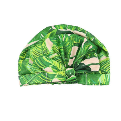Woman Shower Cap Reusable Long Hair Large Turban Bathroom Waterproof Hair Cap - Coconut Tree - Mekamart Australia