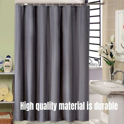 Solid Color Waterproof Shower Curtain Bathroom Decor Resistant Fabric Liner - Blue - Mekamart Australia