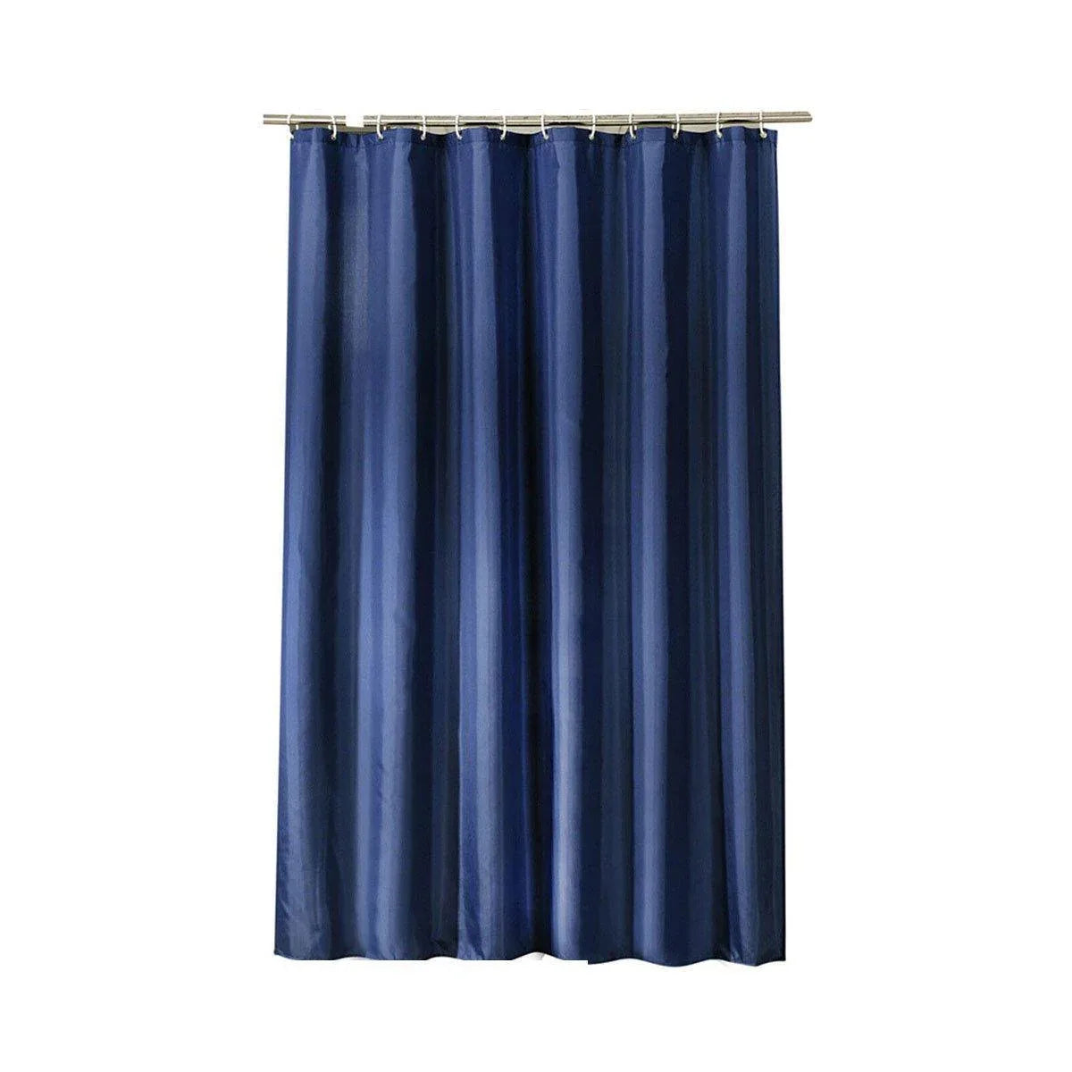 Solid Color Waterproof Shower Curtain Bathroom Decor Resistant Fabric Liner - Blue - Mekamart Australia