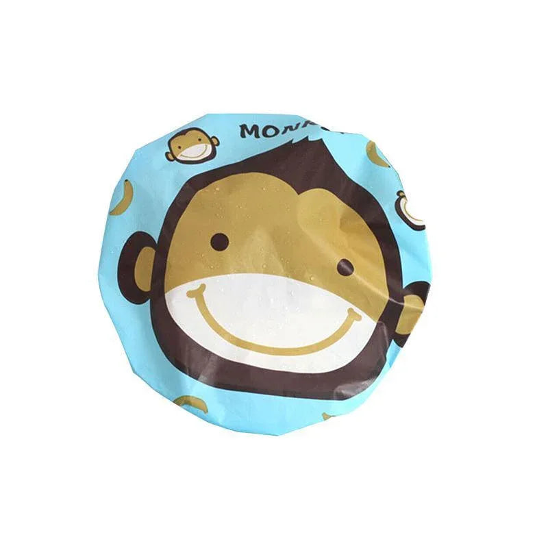 Reusable Women Girls Hair Wrap Waterproof Shower Bath Shower Cap Hat - Monkey - Mekamart Australia