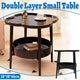 Trendy Black Round Coffee Side Table Modern Minimalist End Table for Living Room - Mekamart Australia