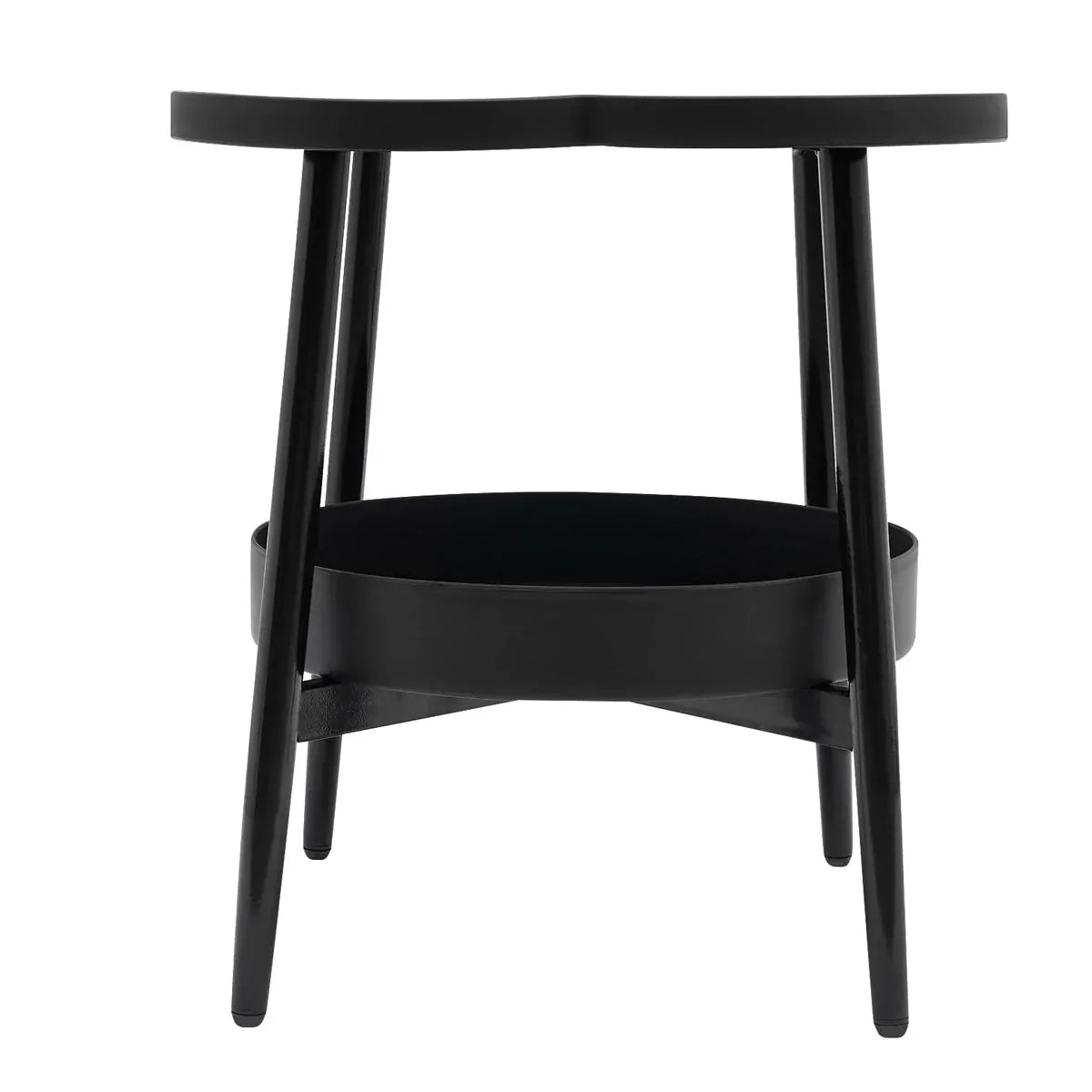 Trendy Black Round Coffee Side Table Modern Minimalist End Table for Living Room - Mekamart Australia
