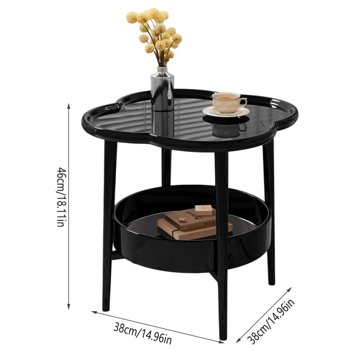 Trendy Black Round Coffee Side Table Modern Minimalist End Table for Living Room - Mekamart Australia