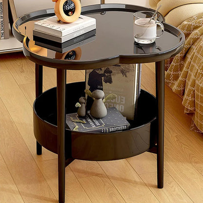 Trendy Black Round Coffee Side Table Modern Minimalist End Table for Living Room - Mekamart Australia